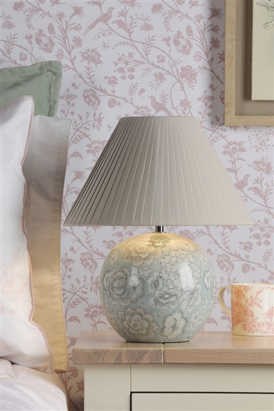 (image for) Laura Ashley Montford Table Lamp Blue Ceramic With Shade